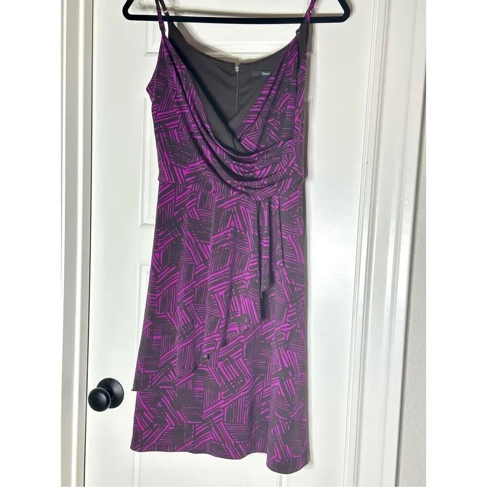 Tahari purple & black dress size M